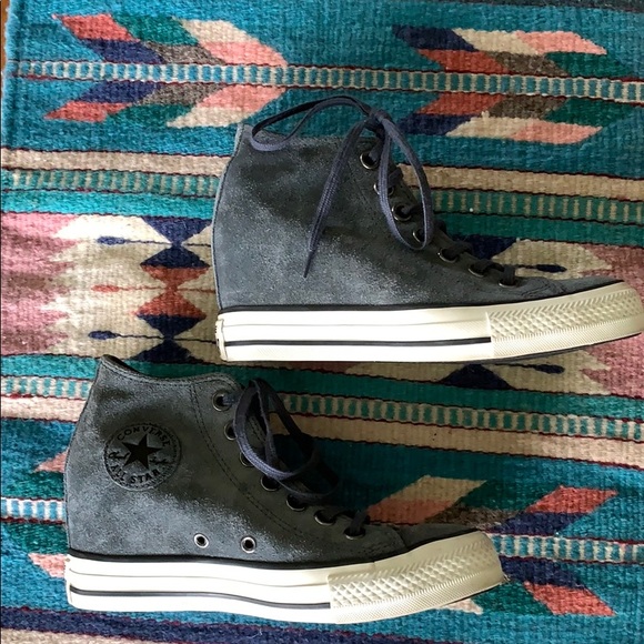 Converse Shoes - Converse - grey wedge tennis shoes, size 6